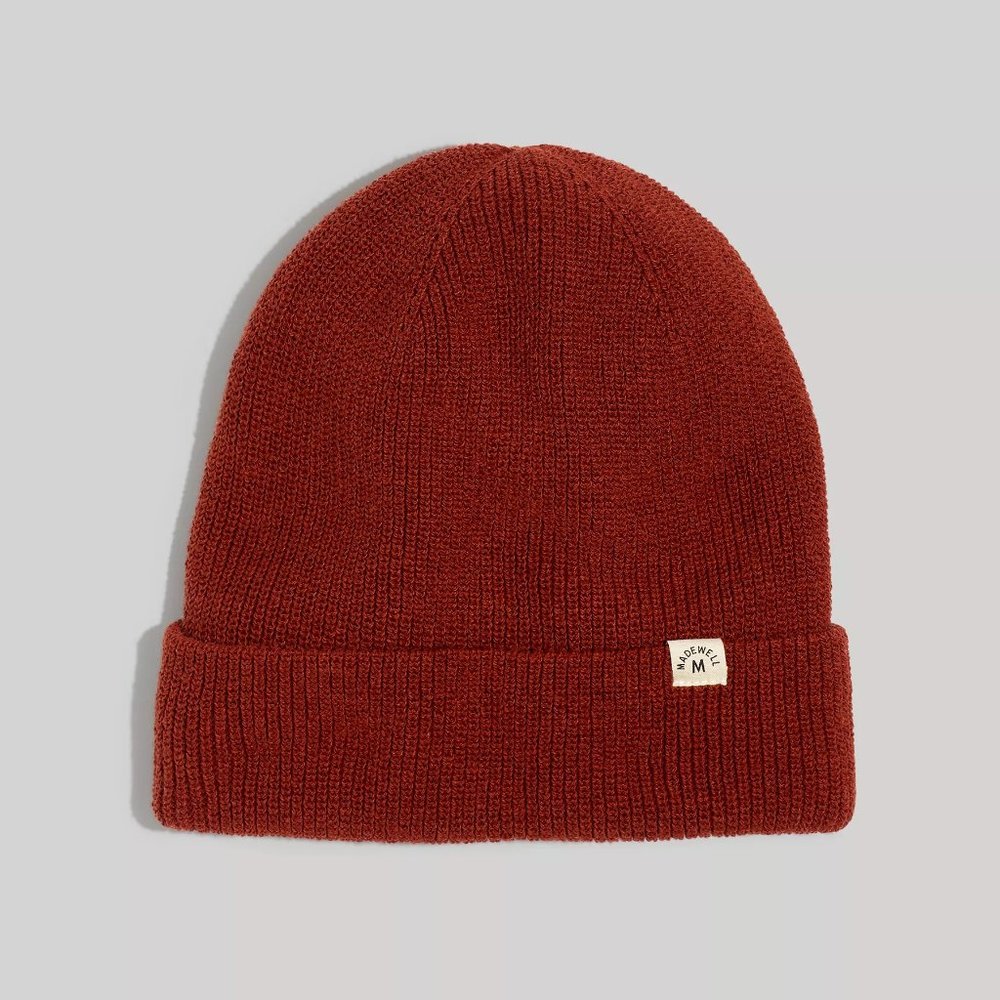 Madewell (Re)sourced Cotton Cuffed Beanie (Dusty Redwood)